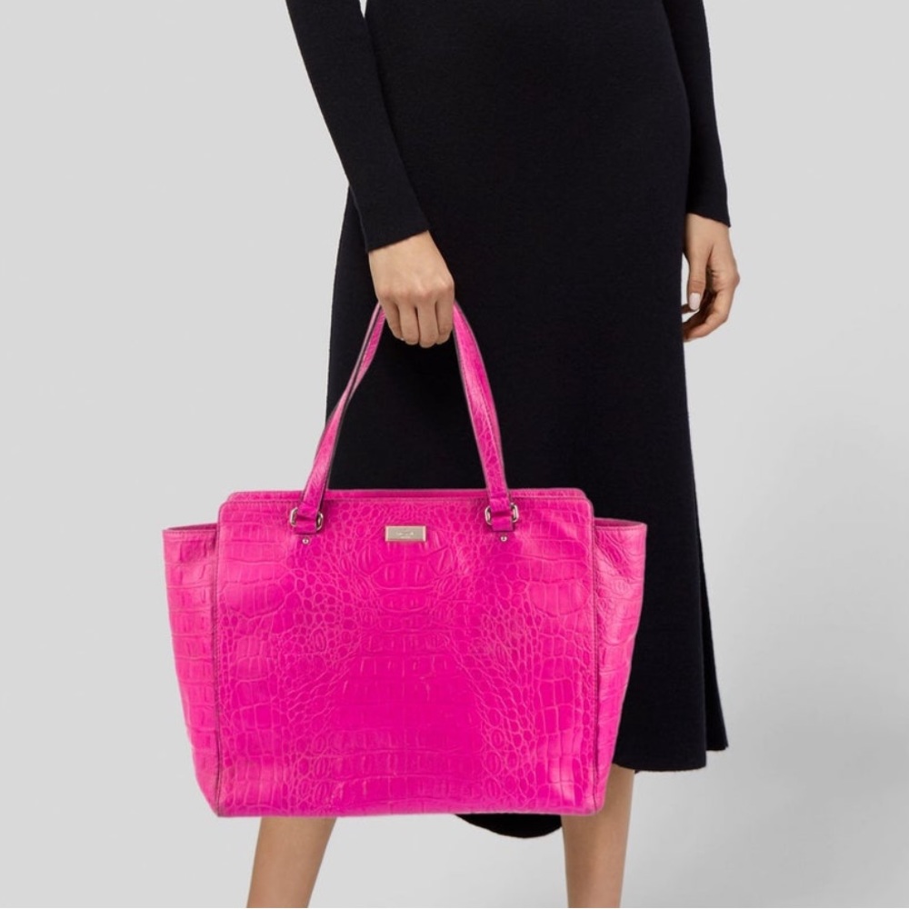 Kate Spade Pink Textured Tote Bag